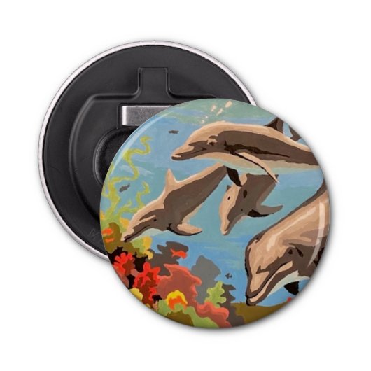 Décapsuleur Main Painted by Number | Dolphins | (Devant)