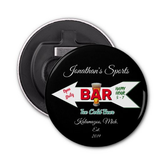 Décapsuleur Man Cave Bar Beer Soda Button magnétique (Devant)