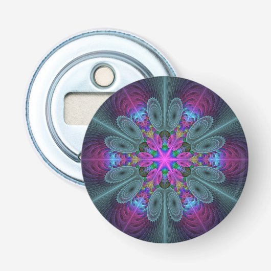 Décapsuleur Mandala Coloré Frappant Art Fractal Kaléidoscope (Devant)