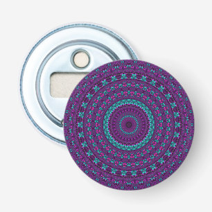 Décapsuleur Mandala d'art numérique coloré et scintillant de t