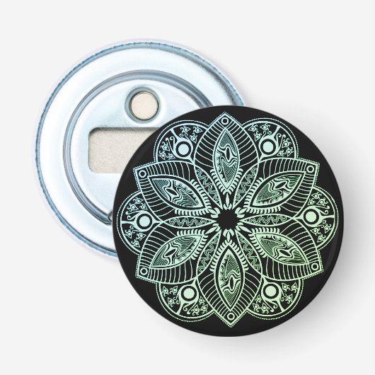 Décapsuleur Mandala Exotic Tribal Green Gradient (Devant)