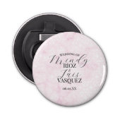 Décapsuleur Marble Abstract Pink Wedding Script Black  (Devant)