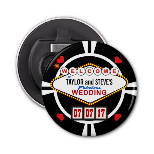Décapsuleur Mariage à Vegas Casino Favoriser Poker Chip (Devant)