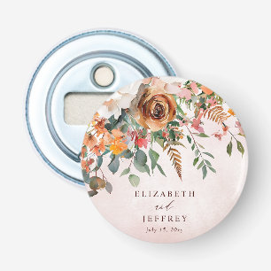 Décapsuleur Mariage de automne Floral Orange Rustique