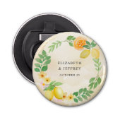 Décapsuleur Mariage d'été Rustique Citrus Boho (Devant)