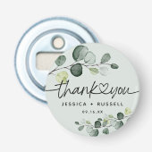Décapsuleur Mariage Élégant Eucalyptus Merci (Devant)