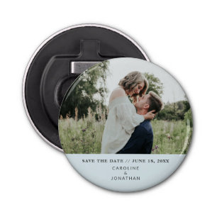 Décapsuleur Mariage Enregistrer la date Photo Simple Minimal B