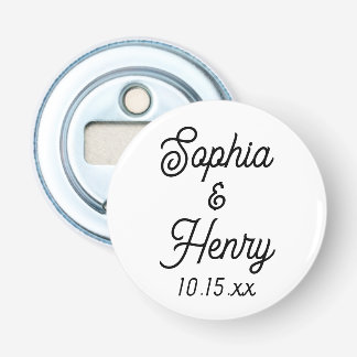 Décapsuleur Mariage Favor Script élégant Typographie noire