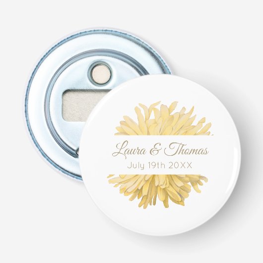 Décapsuleur Mariage jaune et blanc (Devant)