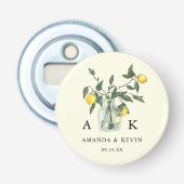 Décapsuleur Mariage Monogramme Citron Verture Été (Devant)