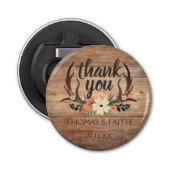 Décapsuleur Mariage Rustique de céréales Floral Antler Merci (Devant)