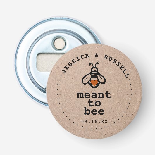 Décapsuleur Mariage Rustique Prévu Pour Être Une Abeille (Devant)