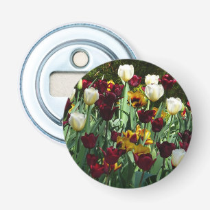 Décapsuleur Maroon et Tulipes Jaunes Florales colorées