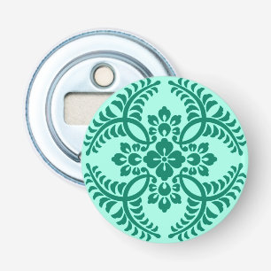 Décapsuleur Médaillon japonais Motif, Aqua et Turquoise
