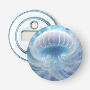 Décapsuleur Méduses Bleues Pastel Art Fractal Sous La Mer,