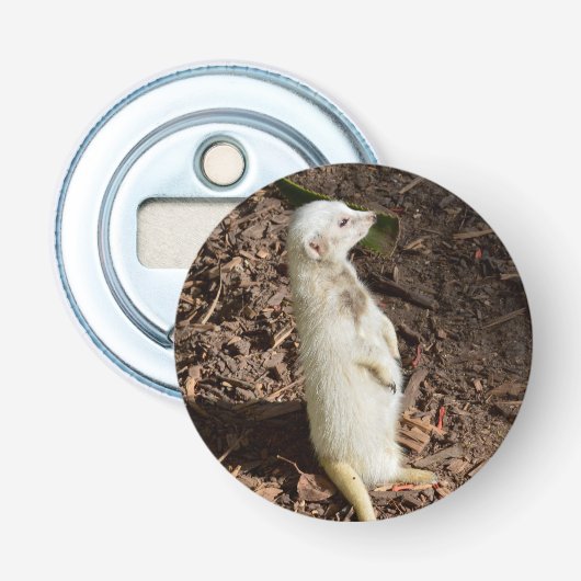 Décapsuleur Meerkat Blanc, Ouverture De Bouteille Magnétique. (Devant)