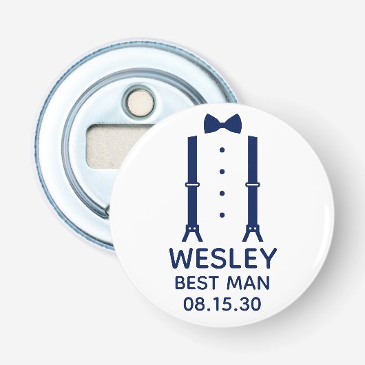 Décapsuleur Meilleur homme noeud papillon bleu (Devant)