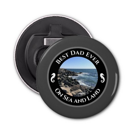 Décapsuleur Meilleur Papa Jamais Bleu Océan Atlantique Rocky S (Devant)