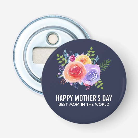 Décapsuleur Meilleure maman dans le monde Roses de la fête des (Devant)