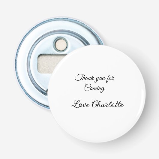 Décapsuleur merci d'être venu/venue nom à ajouter par SMS (Devant)