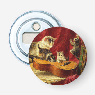 Décapsuleur Mère Chat et chatons Jouer avec la guitare