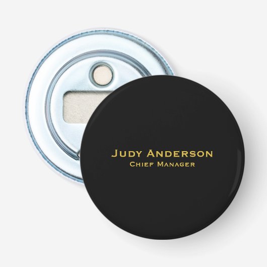 Décapsuleur Metallic Gold & Black Professional Modern Name Pro (Devant)