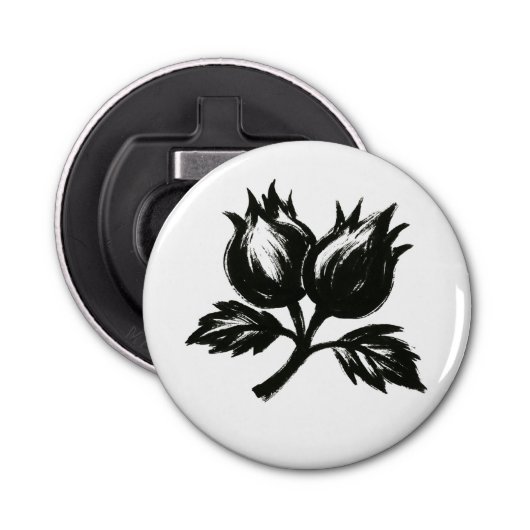 Décapsuleur Minimalist Hazelnut – Ink Brush Botanic Design on (Devant)