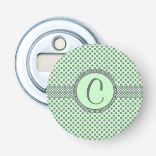 Décapsuleur Mint Green with Grey Polka Dots-monogram