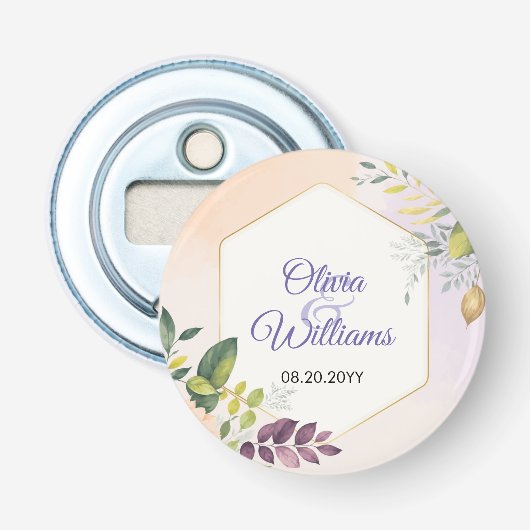 Décapsuleur Modèle d'invitation de mariage floral élégant (Devant)