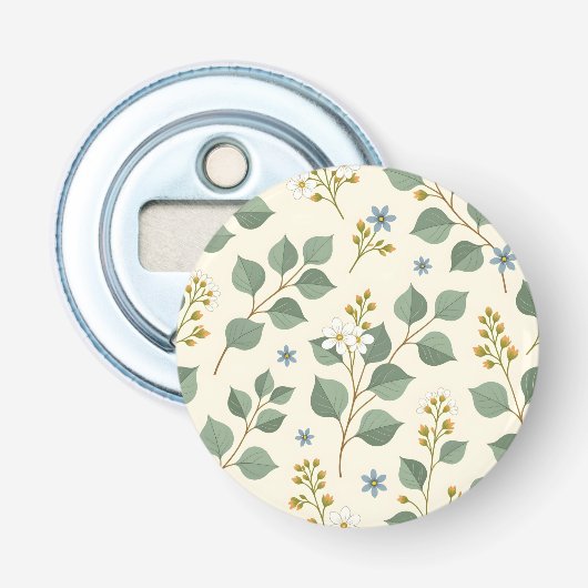 Décapsuleur Modèle sans couture d'eucalyptus floral (Devant)