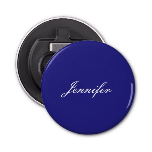 Décapsuleur Moderne Elégant Cute Unique Deep Blue Calligraphie (Devant)