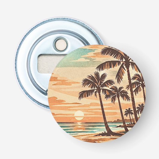Décapsuleur moderne milieu de siècle plage Hawaii coucher de s (Devant)