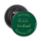 Décapsuleur Moderne minimaliste Green et Gold Bachelor Party (Devant)