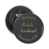 Décapsuleur Moderne minimaliste Gris et Gold Bachelor Party (Devant)