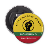 Décapsuleur Mois de l'histoire noire Texte courbe afro-américa (Devant)