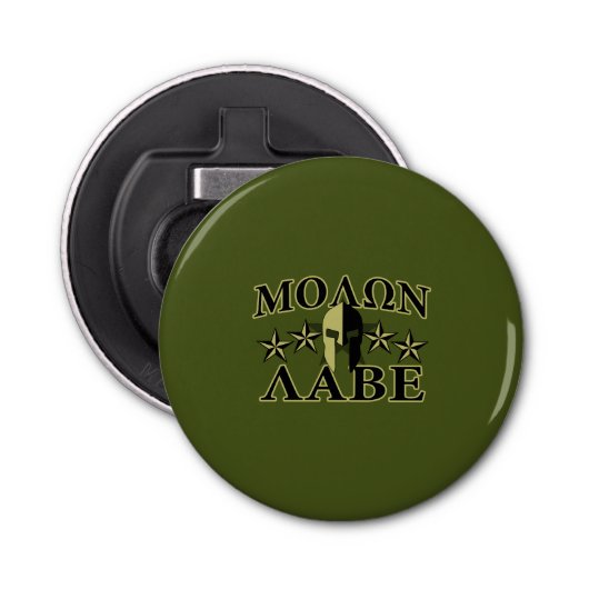 Décapsuleur Molon Labe Spartan 5 étoiles Olive Green (Devant)