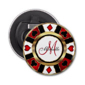 Décapsuleur Monogram Gold Poker Chip Design (Devant)