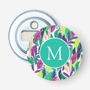 Décapsuleur Monogramme botanique tropical moderne coloré