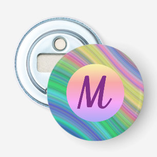 Décapsuleur Monogramme cool coloré arc-en-ciel ondulée