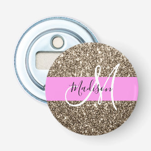 Décapsuleur Monogramme de la Parties scintillant d'or Glam Pin