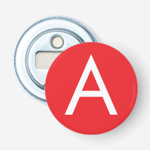 Décapsuleur Monogramme de lettre initiale rouge blanc simple m