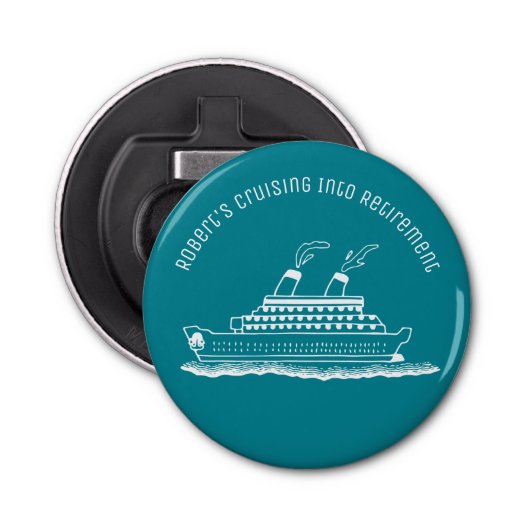 Décapsuleur Monogramme de retraite Funny Cruise Ship (Devant)