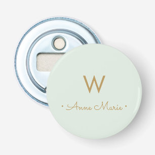 Décapsuleur Monogramme d'or moderne Sage Green