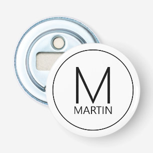Décapsuleur Monogramme et nom personnalisé moderne Bouteille O