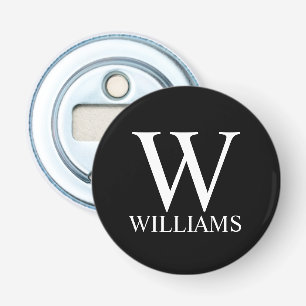 Décapsuleur Monogramme et nom personnalisés en noir