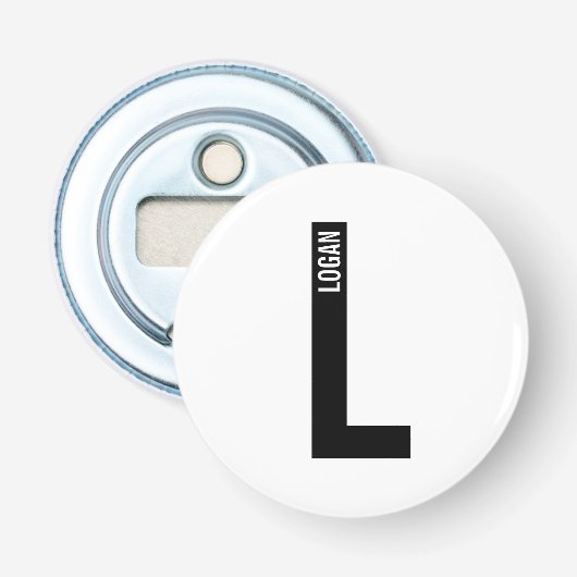 Décapsuleur Monogramme et nom personnalisés modernes (Devant)