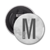 Décapsuleur Monogramme et nom personnalisés modernes (Devant)