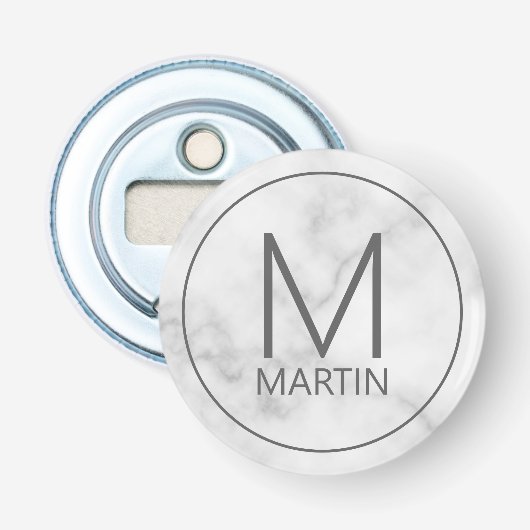 Décapsuleur Monogramme et nom personnalisés modernes (Devant)