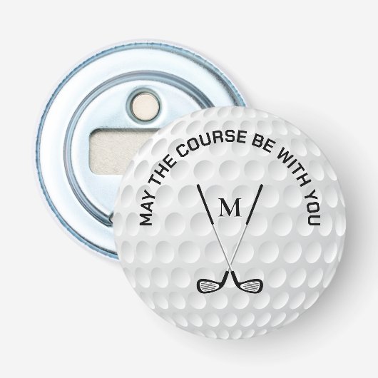 Décapsuleur Monogramme golf croisé clubs texte personnalisé (Devant)
