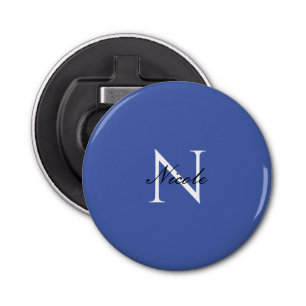 Décapsuleur Monogramme initial manuscrit propre nom bleu
